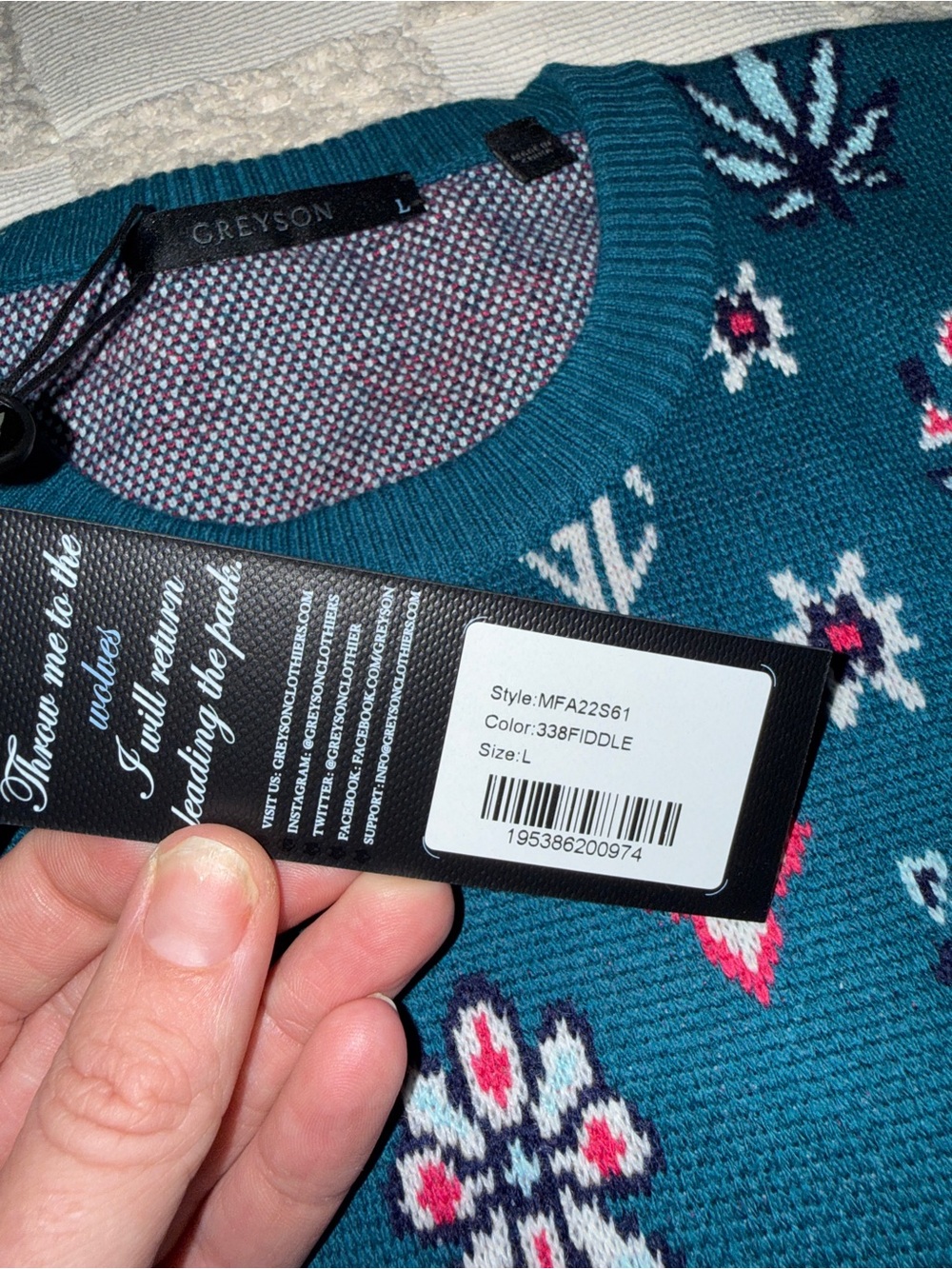 NWT Greyson Story Telling Crewneck Sweater - Wool Cashmere blend‎ View 3